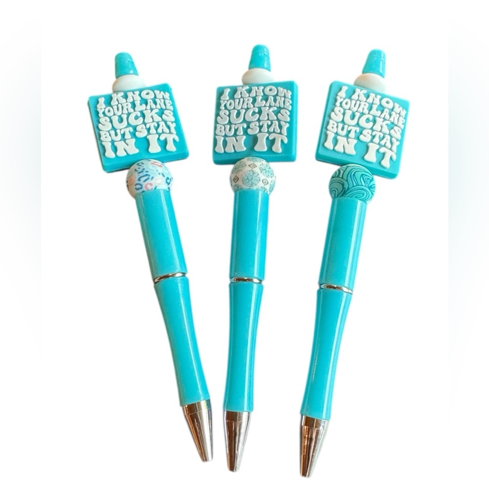 Stay in Your Lane Beaded Pen